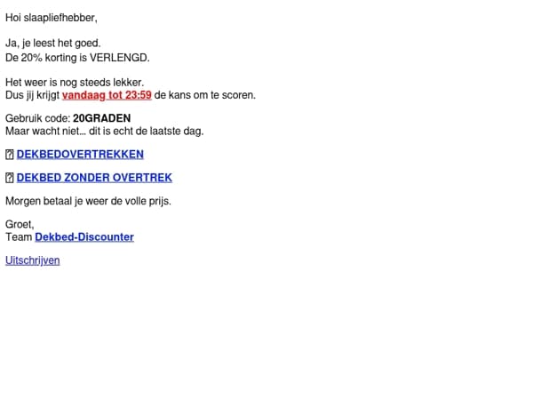 🌞 LAATSTE UREN: 20% KORTING
