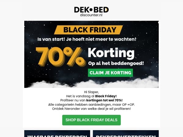 Black Friday is van start!