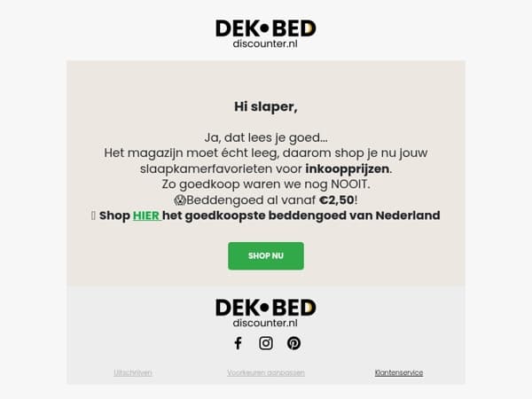 RE: beddengoed voor inkoopprijzen?