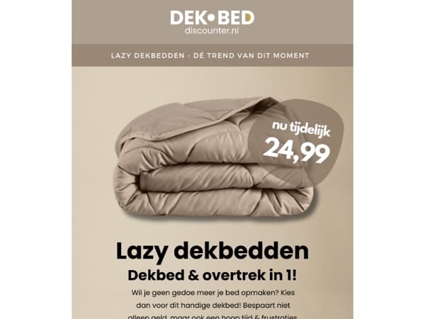 Lazy dekbed: 2 in 1! Nooit meer je bed opmaken!