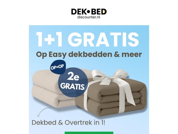 1+1 GRATIS op geselecteerd beddengoed!