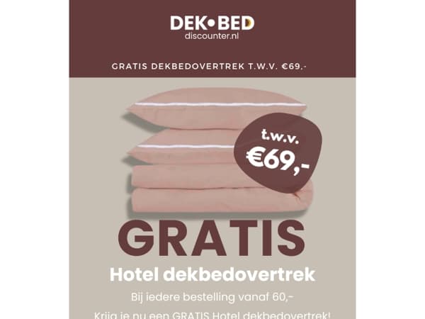 Je nieuwe (GRATIS) beddengoed ligt klaar!