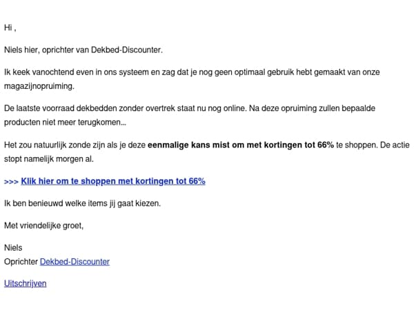 Persoonlijk bericht voor jou