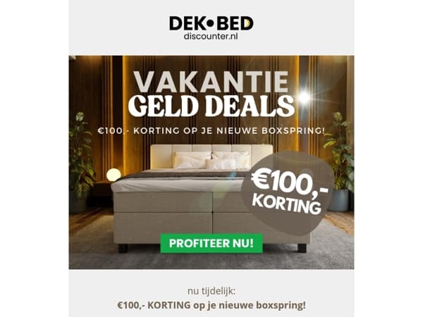 Boxsprings met €100,- korting!