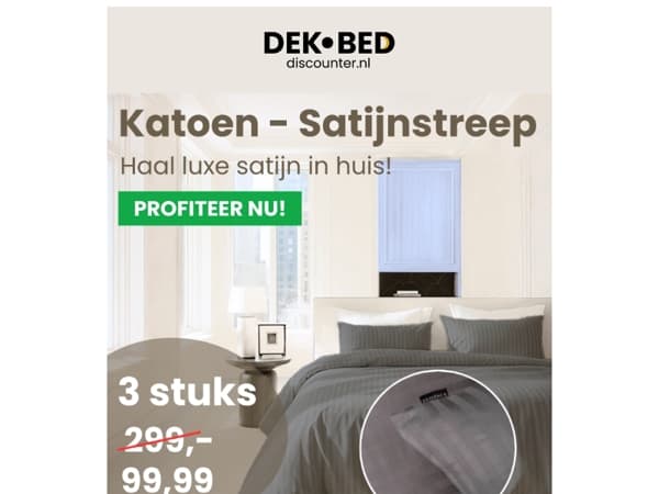 Luxe katoen Satijn -2e + 3e gratis!
