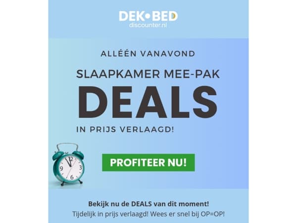 Alléén dit weekend; slaapkamer DEALS