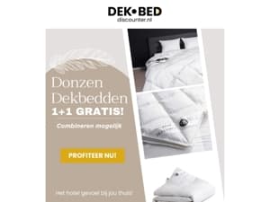 1+1 GRATIS: op donzen Dekbedden & Kussens