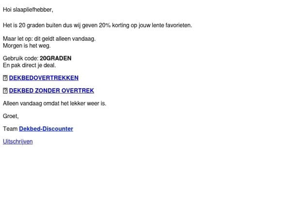 🌞20°C = 20% KORTING