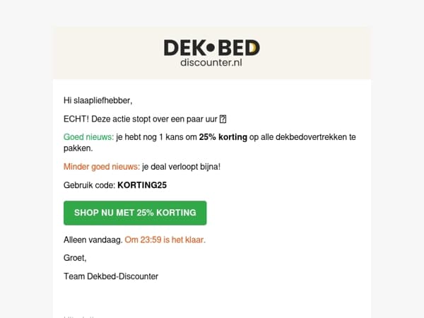 Laatste uren, 25% korting op alles 🚨🚨