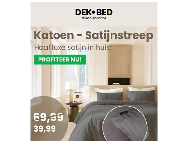 Luxe katoen Satijn nu voor 39,99!