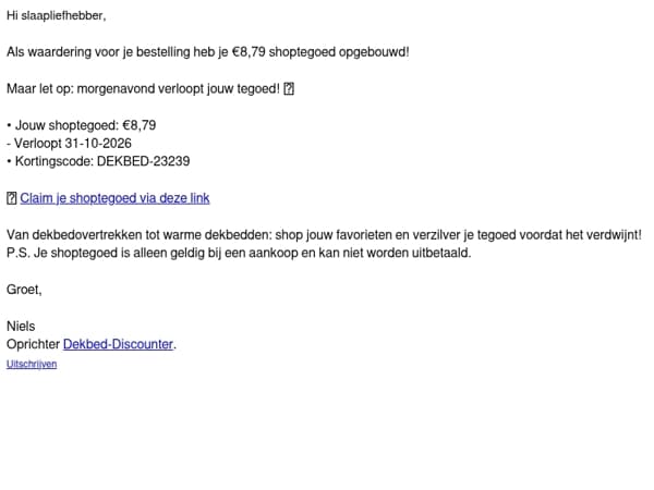Slaapliefhebber, open deze mail voor korting 🫢