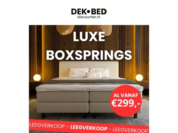 Boxspring Leegverkoop vanaf €299!