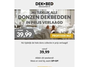 Prijsdoorbraak: op alle dons! ☁️