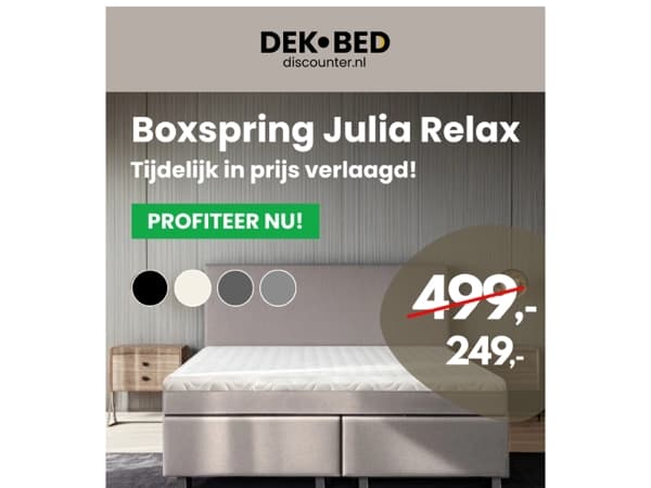 Al vanaf 249,- een nieuwe boxspring!