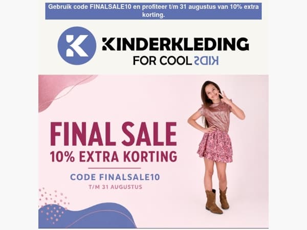 FINAL SALE: 10% extra korting op sale 🛍️
