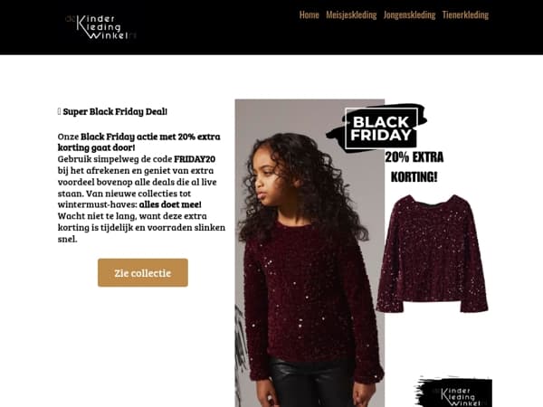 🖤  Black Friday knalt door 20% extra korting