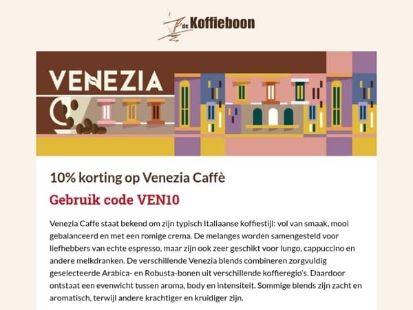 10% korting op Venezia Caffè ☕