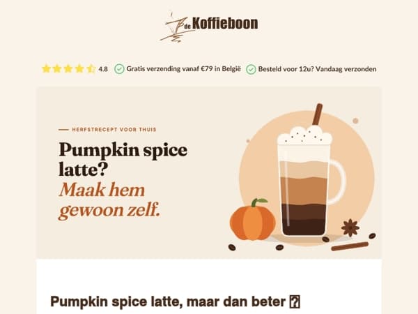 Pumpkin spice latte? Die maak je gewoon thuis 🍁