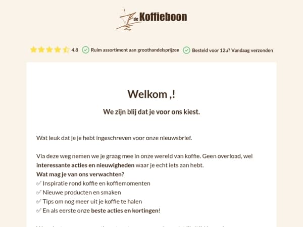 Welkom bij De Koffieboon.