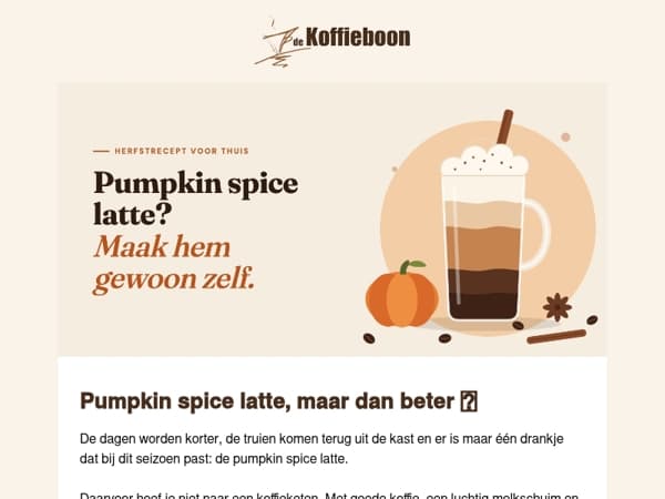 Pumpkin spice latte? Die maak je gewoon thuis🍁