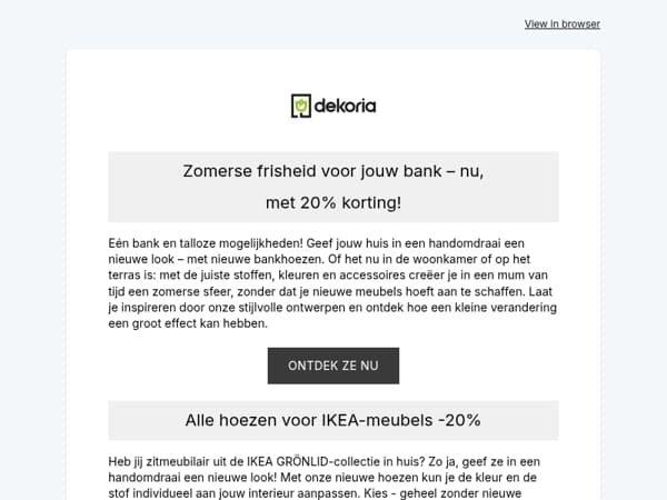 ✨ Zomerse frisheid voor jouw bank – nu, met 20% korting!
