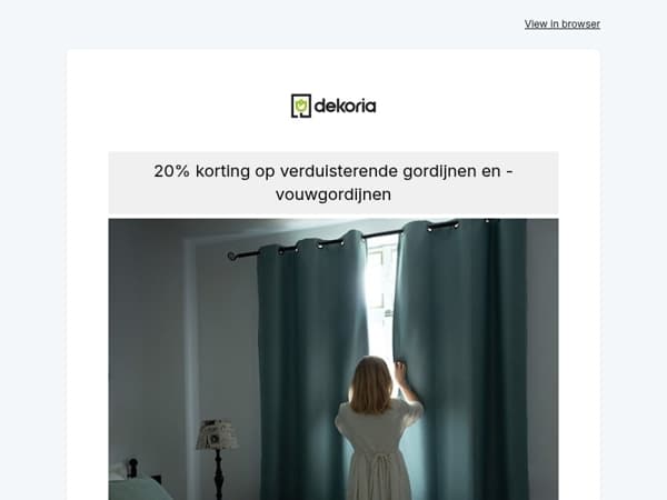 ☀️ Heb je even genoeg van de zon? Geen probleem! Nu -20% op verduisterende vouwgordijnen en -gordijnen! ✨