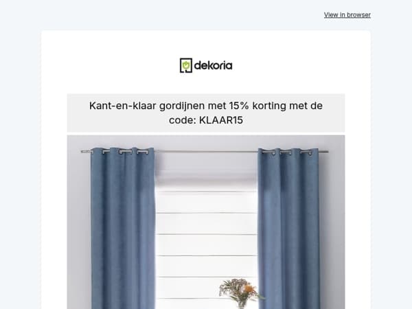 Happy Weekend! 🎉 -15% op kant-en-klaar gordijnen🎁
