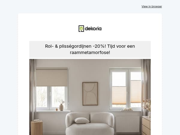 ☀️ Rol- & plisségordijnen -20%! Tijd voor een raammetamorfose!