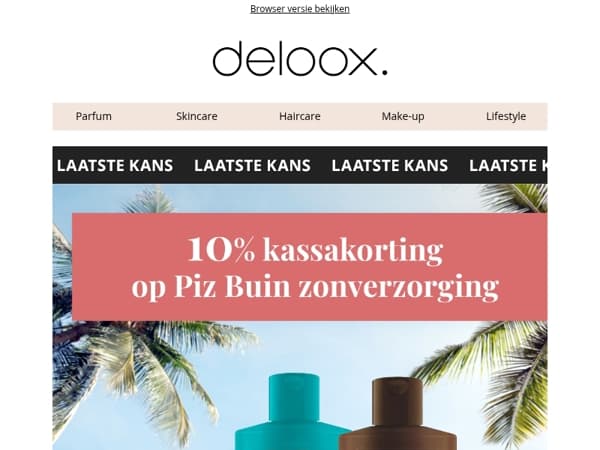 🔥 Laatste kans 🔥 10% kassakorting op Piz Buin zonverzorging
