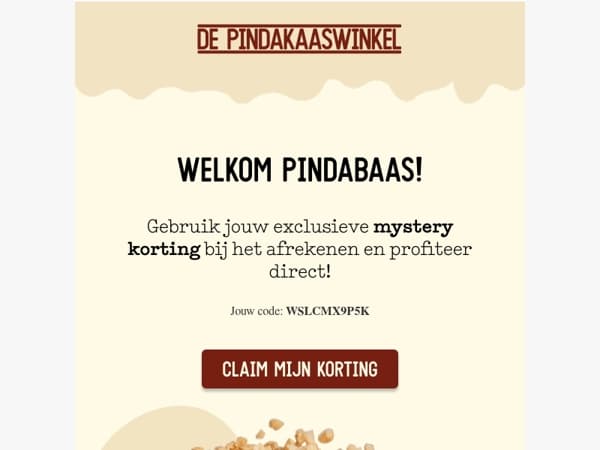 Niemand weet jouw korting, behalve jij... 🥜
