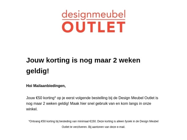 Jouw korting is nog maar 2 weken geldig!