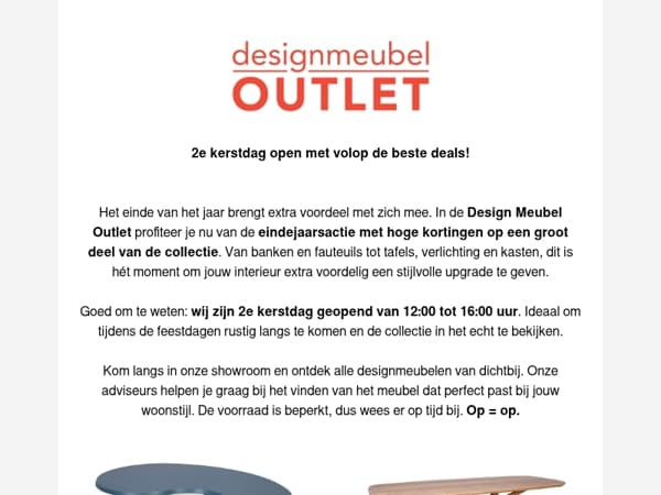 Eindejaars GÉÉÉÉÉKTE bij Gilsing Wonen vijftig procent korting in de outlet
