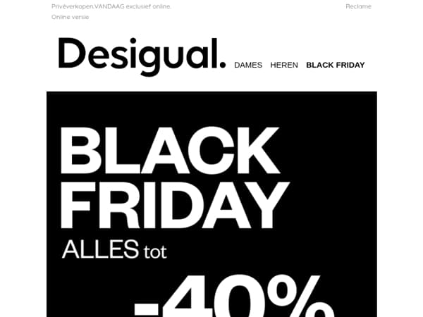 ALLES tot -40% | VANDAAG om 18u