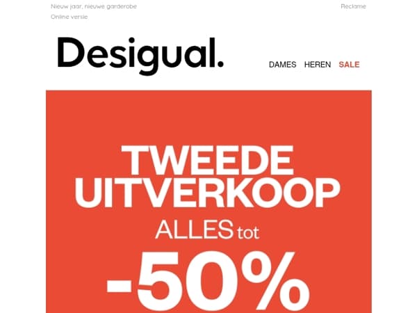 Tot -50% korting | TWEEDE UITVERKOOP