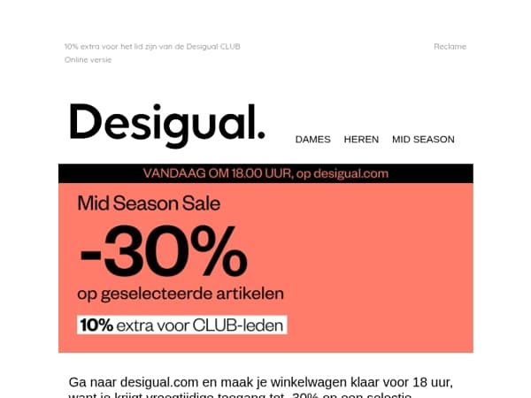Vandaag 18u | -30% online
