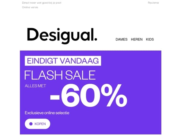 EINDIGT VANDAAG: -60% op jouw maat