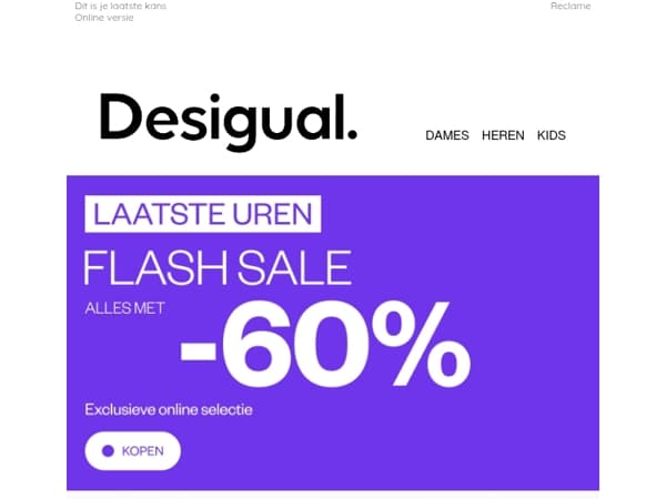 -60% ONLINE | LAATSTE UREN