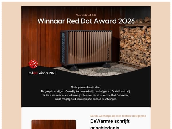 DeWarmte wint nieuwe prijs en de planning loopt snel vol