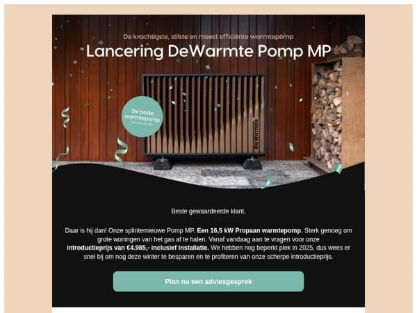 Nieuw: De krachtigste en stilste propaan warmtepomp | voor maar €4.985,-