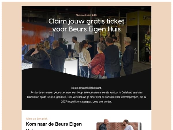 Ontmoet ons op de Beurs Eigen Huis