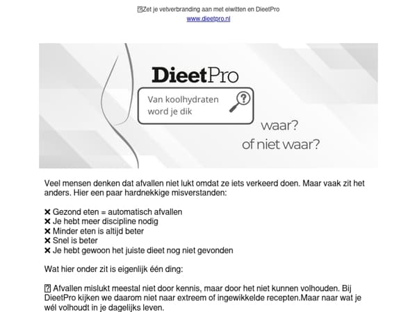 🚫 Dieet Mythes