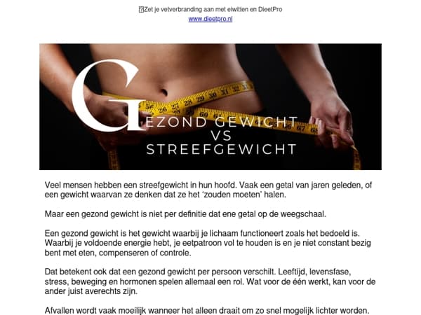 Gezond gewicht is niet altijd je streefgewicht
