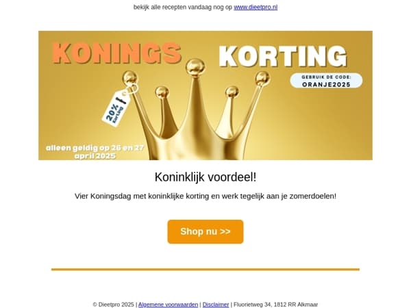 Koningsdag 2025 👑 20% korting!
