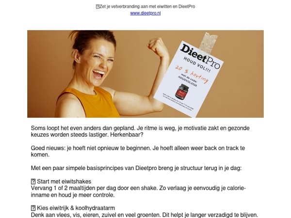 20% korting, mooi moment om weer te beginnen!
