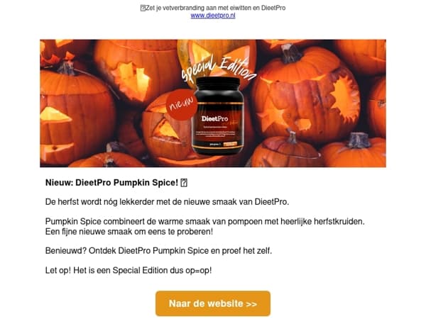 Nieuwe smaak; exclusief bij Dieetpro!