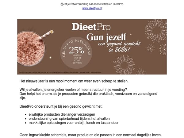 Gun jezelf een gezond gewicht in 2026 – 25% korting deze week