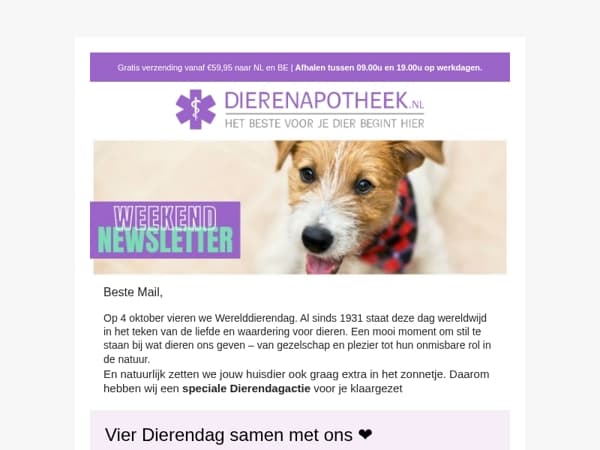 🎉 Speciaal voor Dierendag: cadeaubon + extra korting