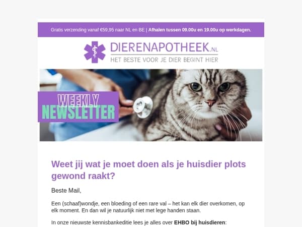Je dier gewond? Zo handel je snel én goed! 👆
