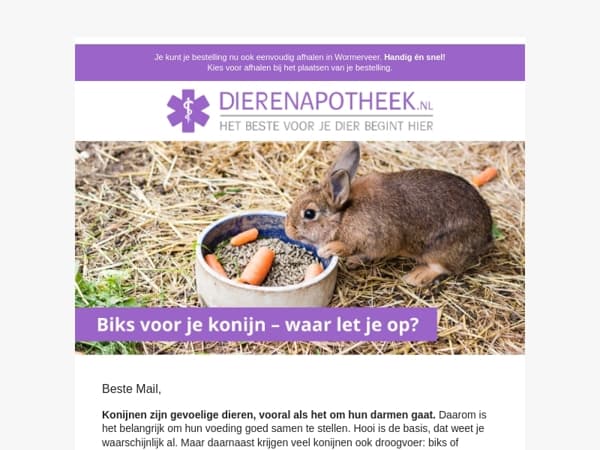 Mail, twijfel je over het juiste konijnenvoer? 🐰