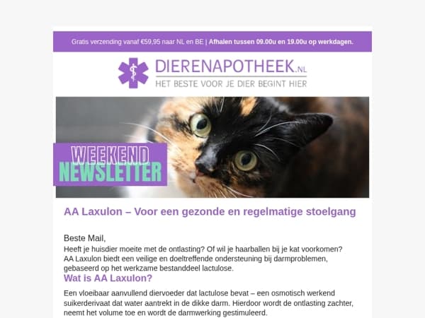Hulp bij verstopping of haarballen? Nu 10% korting op Laxulon!